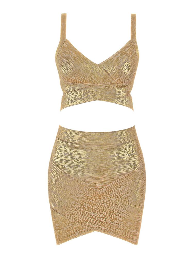 Waistless Short Vest Skirt Two Piece Set