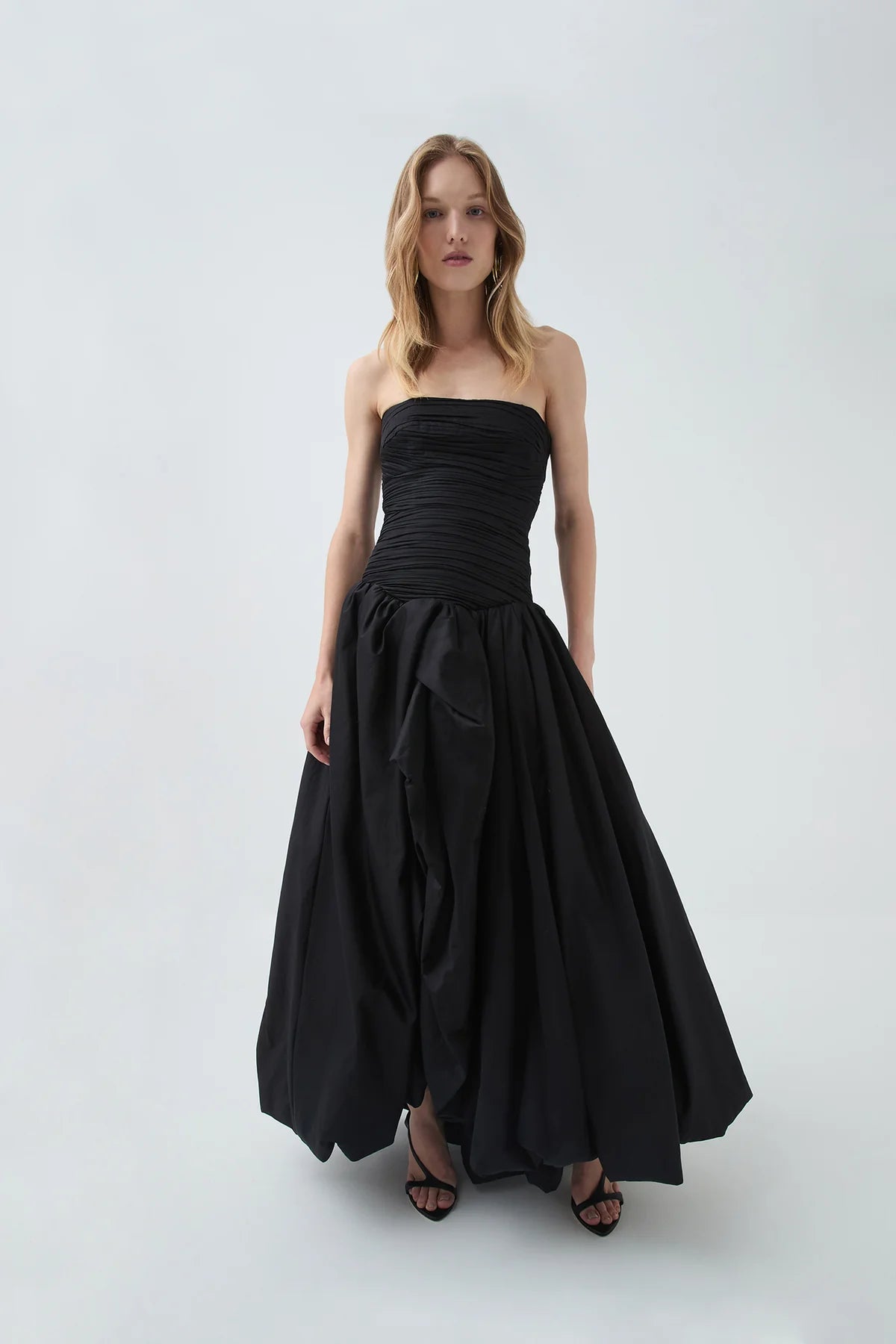 Strapless Bubble Hem Maxi Dress