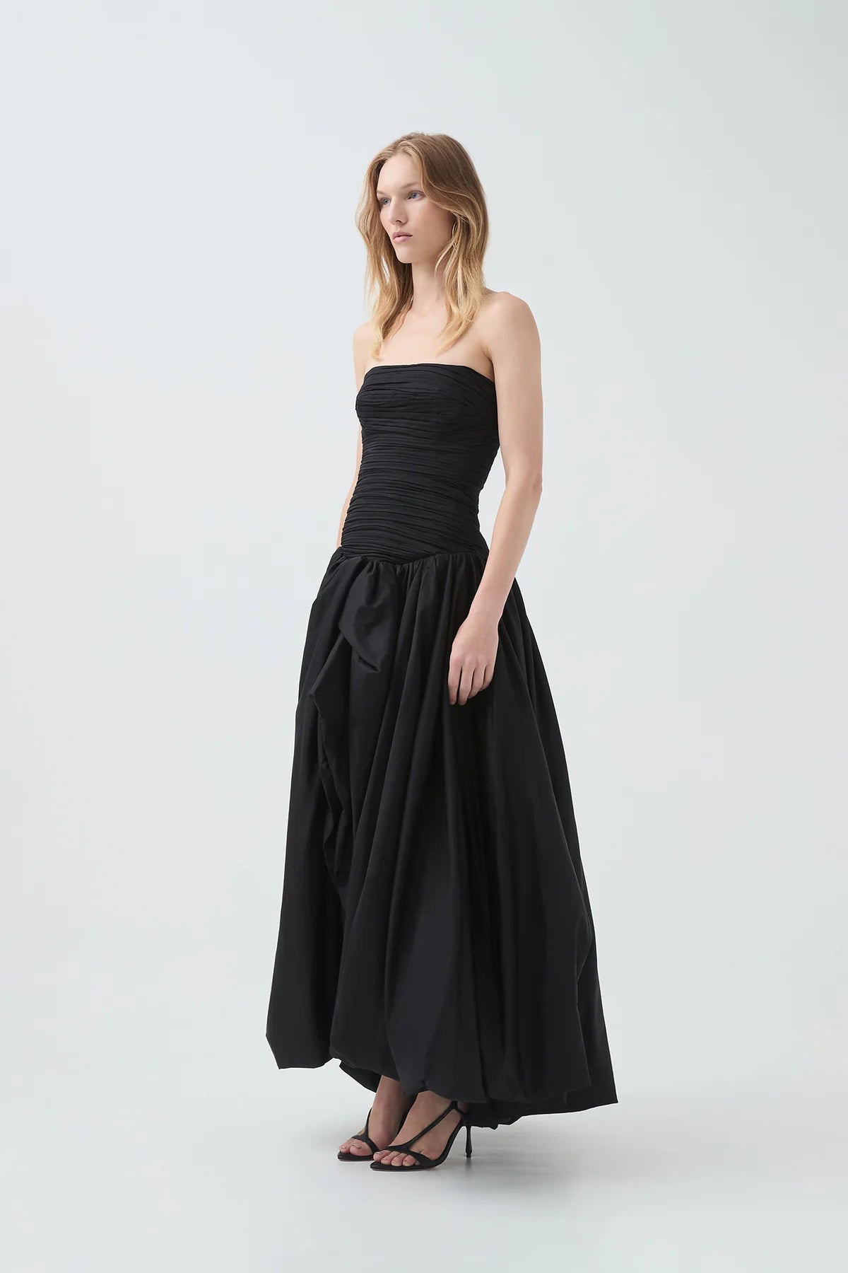 Strapless Bubble Hem Maxi Dress
