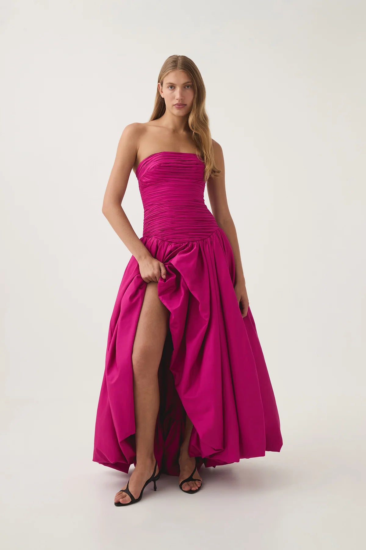 Strapless Bubble Hem Maxi Dress