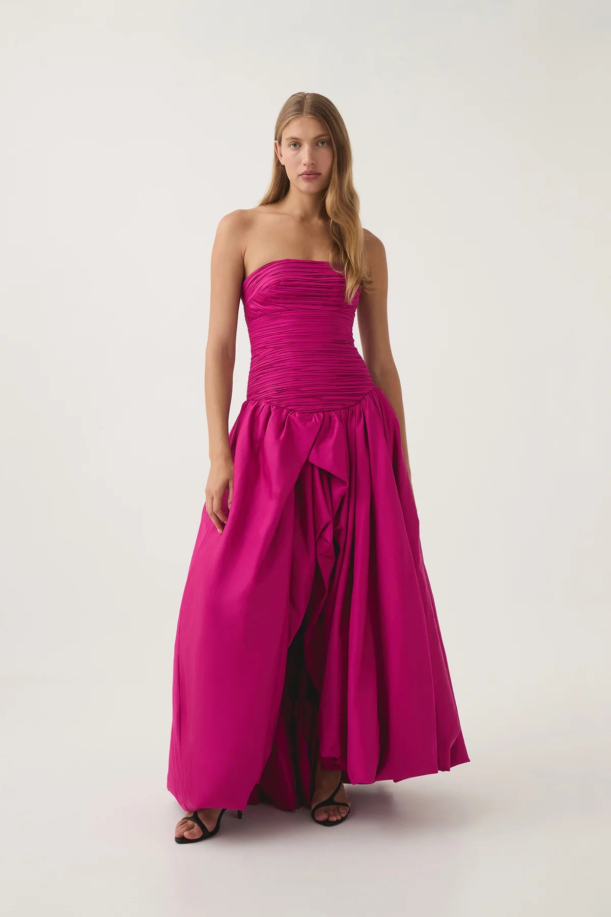 Strapless Bubble Hem Maxi Dress