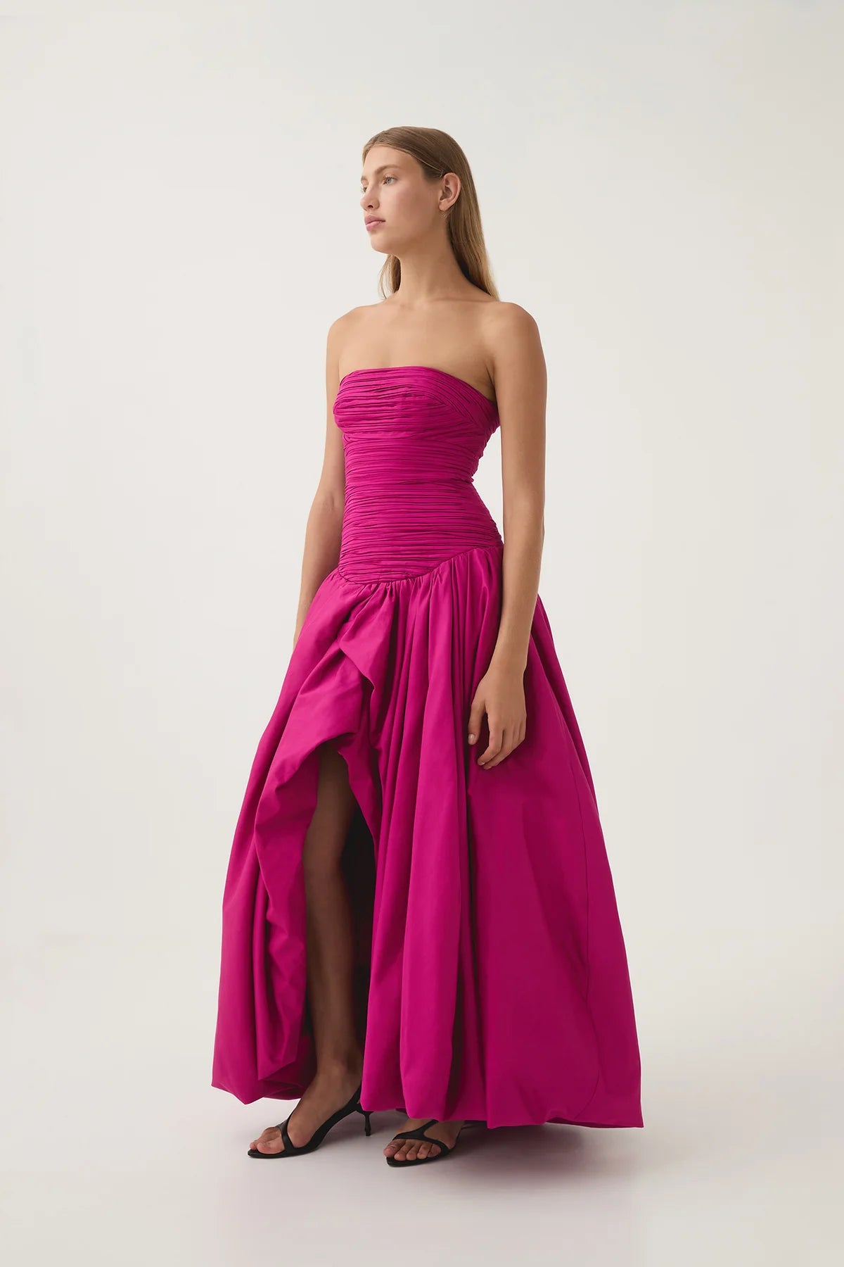 Strapless Bubble Hem Maxi Dress