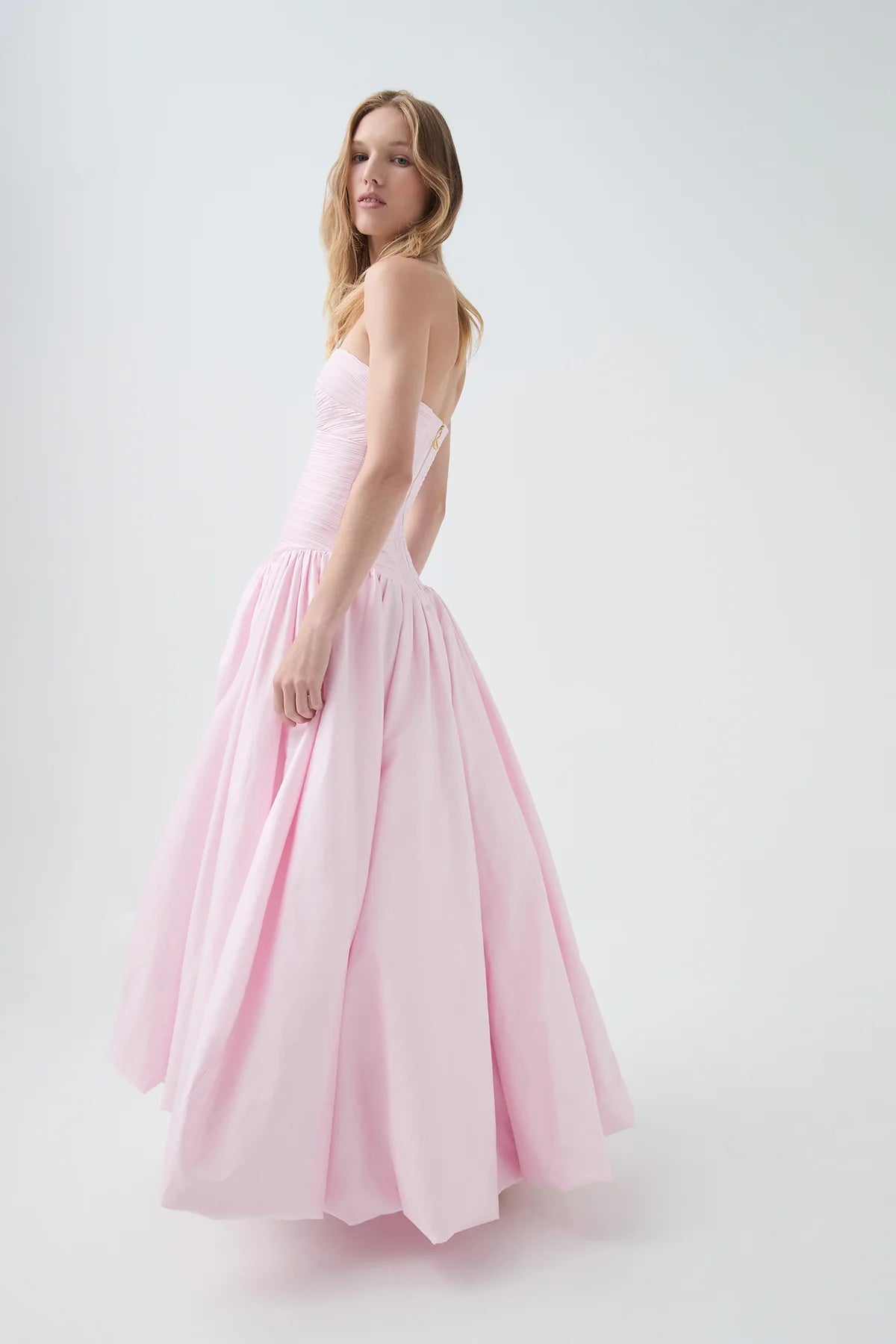 Strapless Bubble Hem Maxi Dress