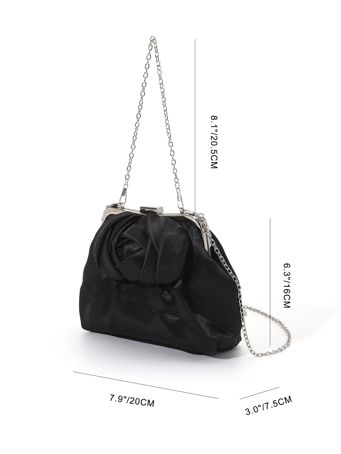 Satin Silk Dimensional Rose Tote Bag
