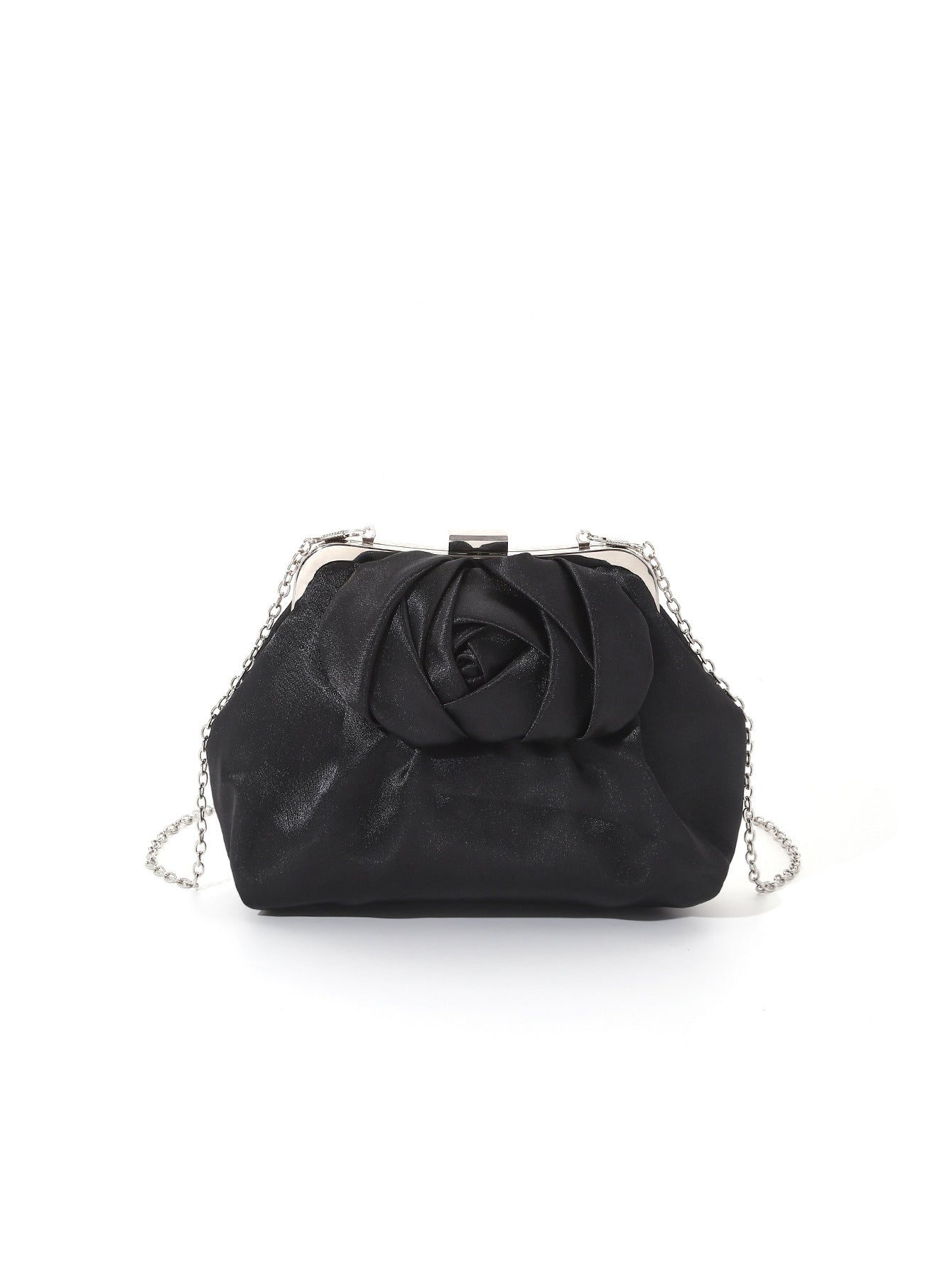 Satin Silk Dimensional Rose Tote Bag