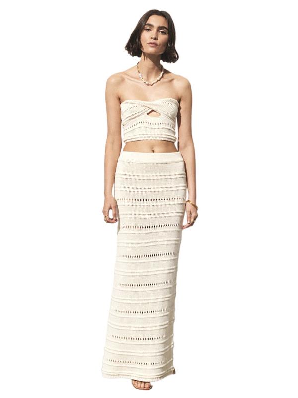 Cutout See-through Hip Wrap Two Piece Set