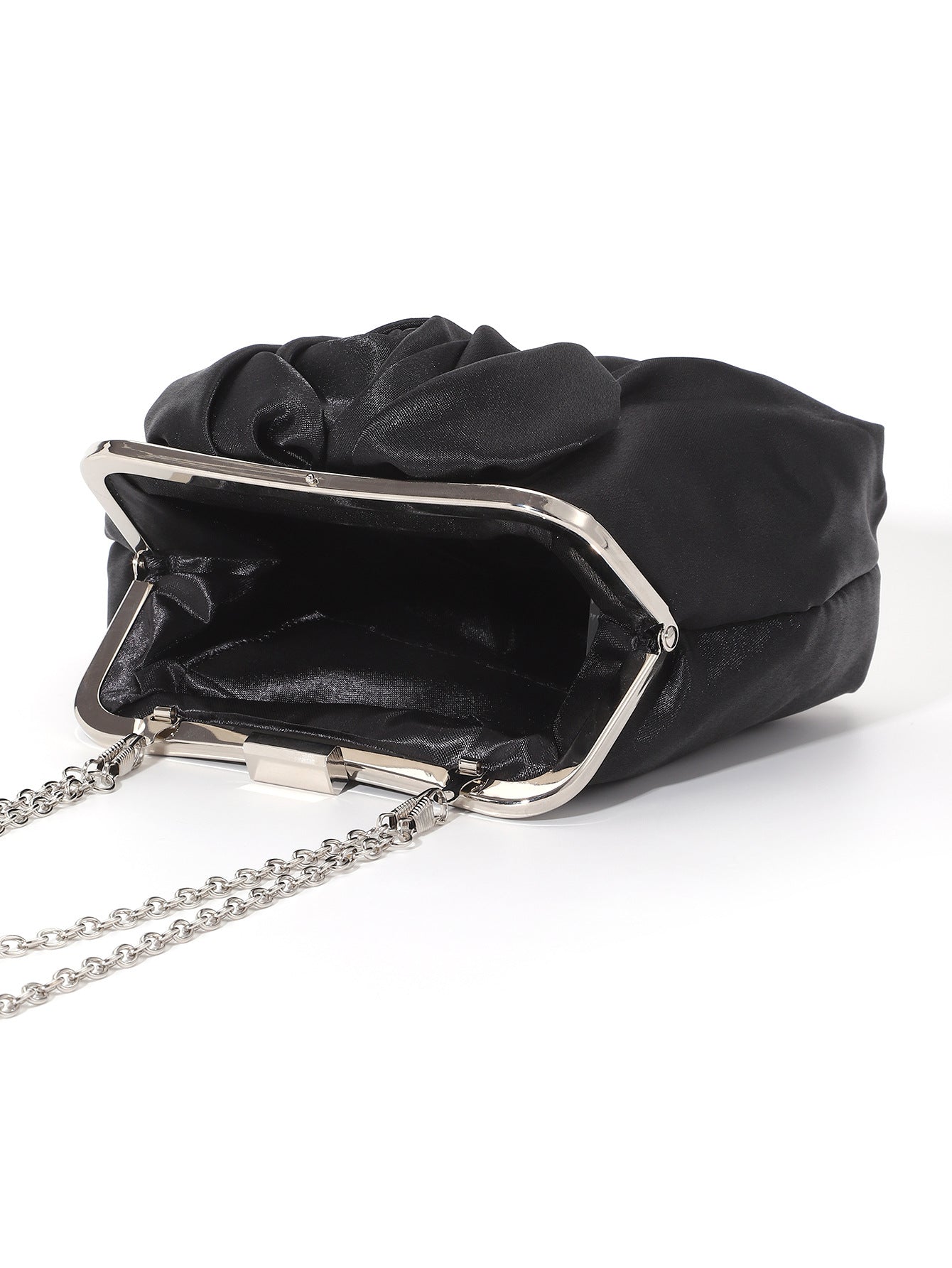 Satin Silk Dimensional Rose Tote Bag