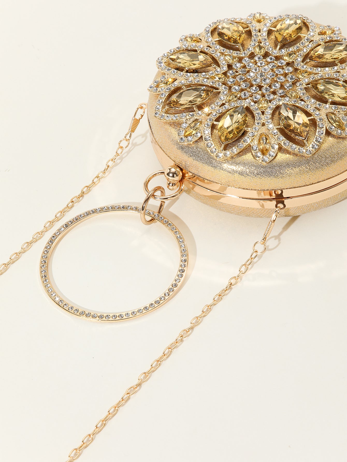 Rhinestone Studded Pancake Tote Bag