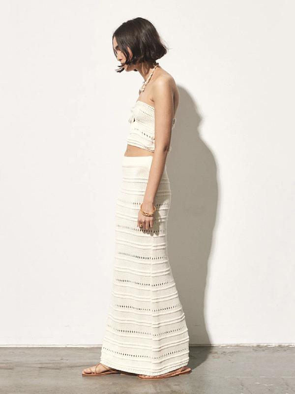 Cutout See-through Hip Wrap Two Piece Set