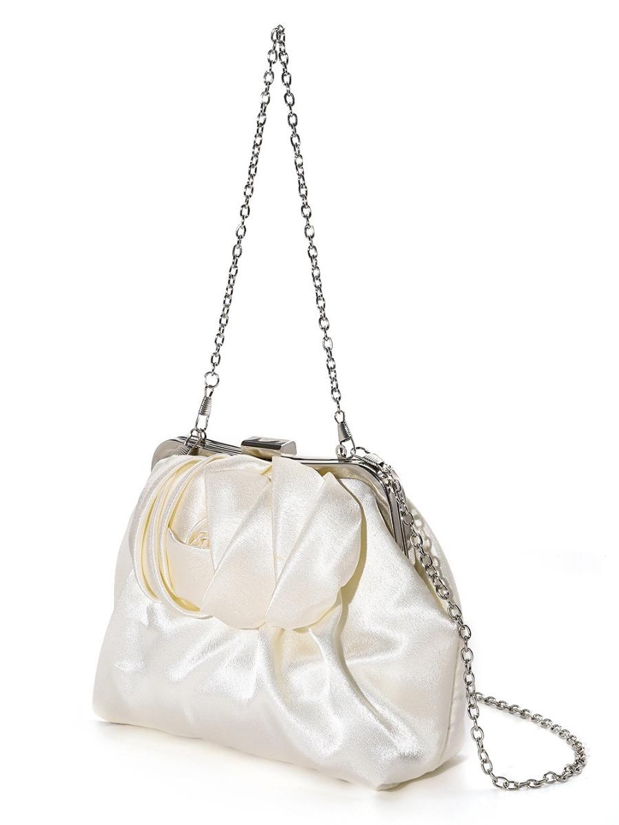 Satin Silk Dimensional Rose Tote Bag