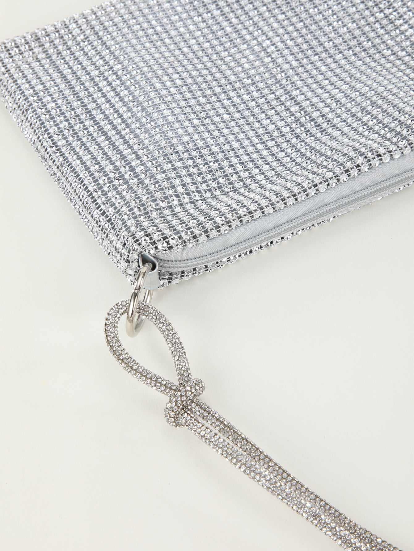 Rhinestone Knotted Underarm Crescent Bag