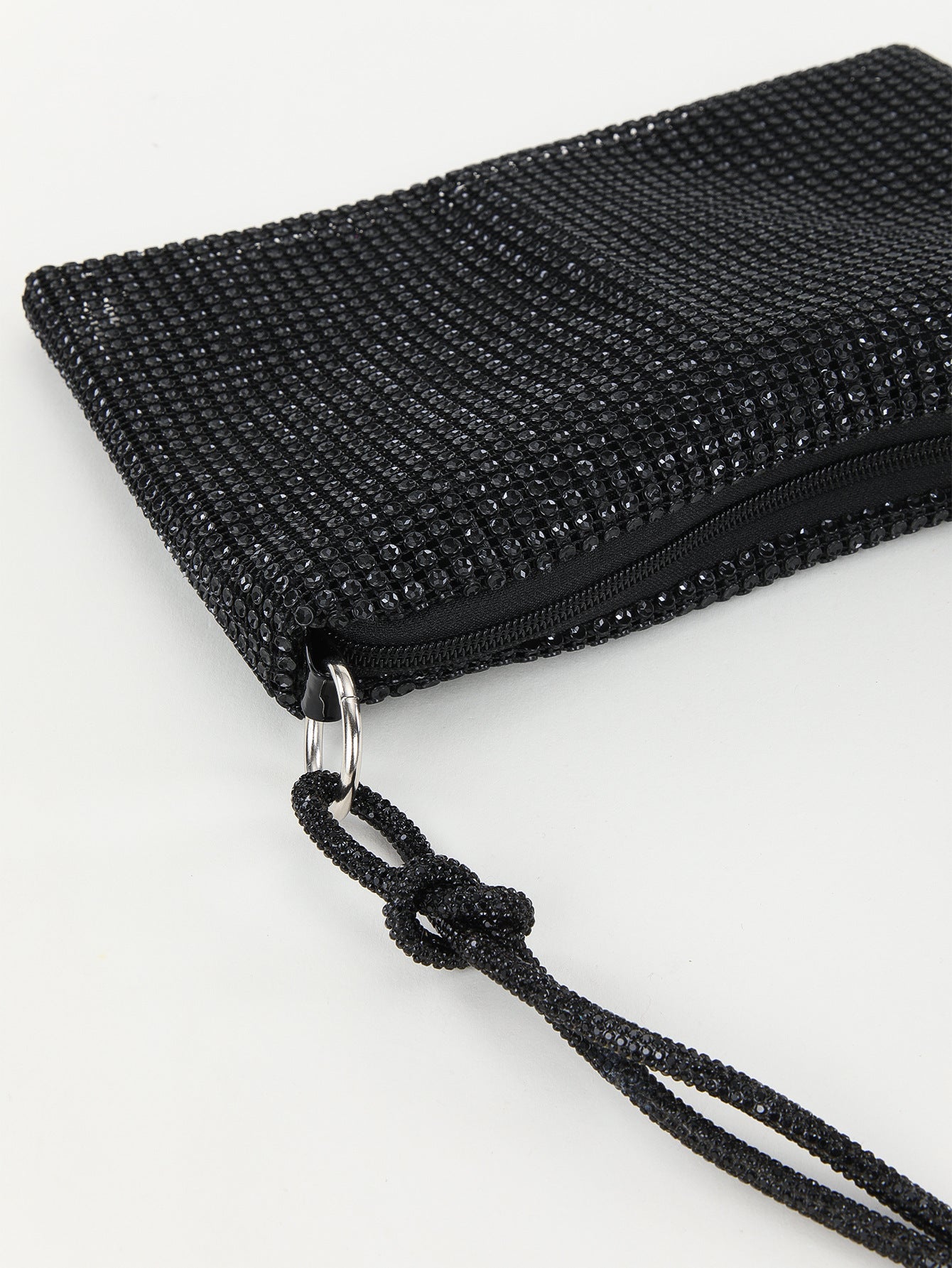 Rhinestone Knotted Underarm Crescent Bag