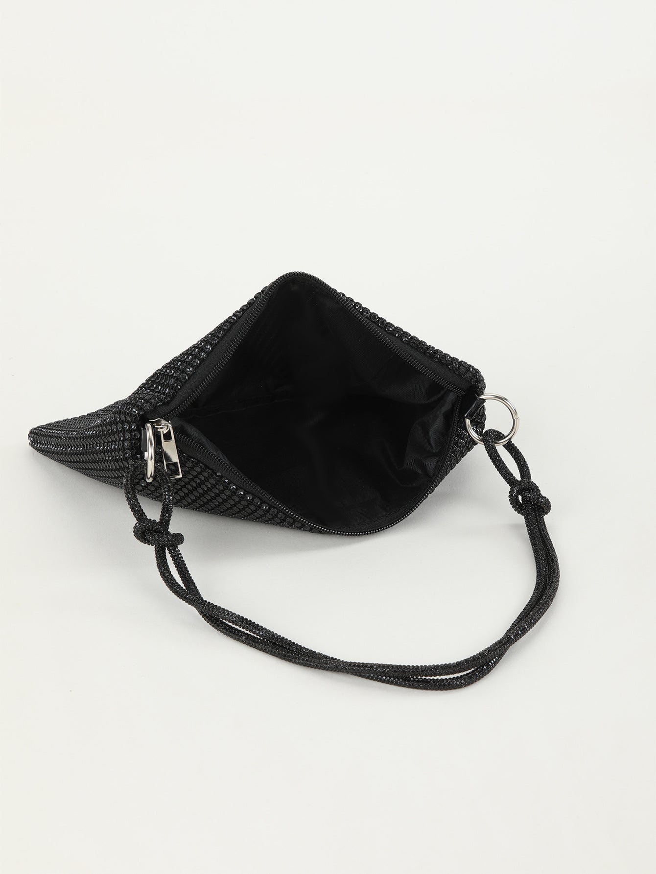 Rhinestone Knotted Underarm Crescent Bag