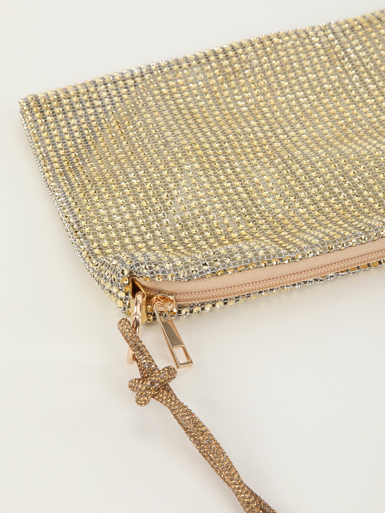Rhinestone Knotted Underarm Crescent Bag