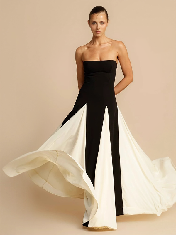 Strapless Deconstruct Maxi Dress