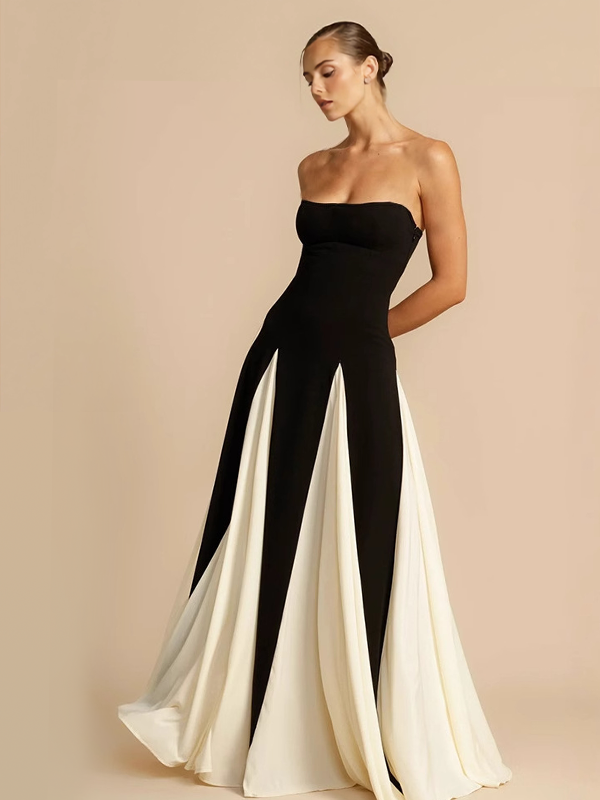 Strapless Deconstruct Maxi Dress