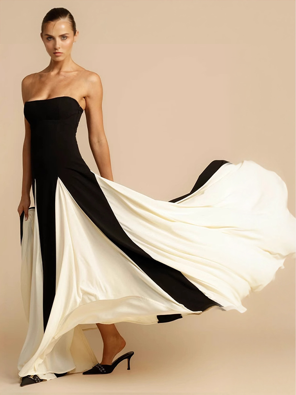 Strapless Deconstruct Maxi Dress
