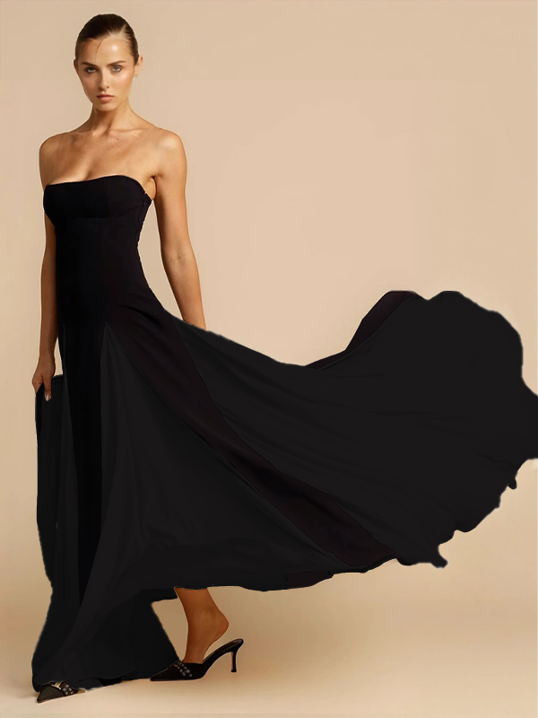Strapless Deconstruct Maxi Dress