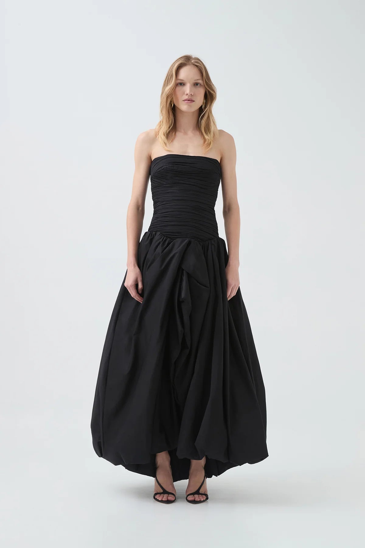 Strapless Bubble Hem Maxi Dress