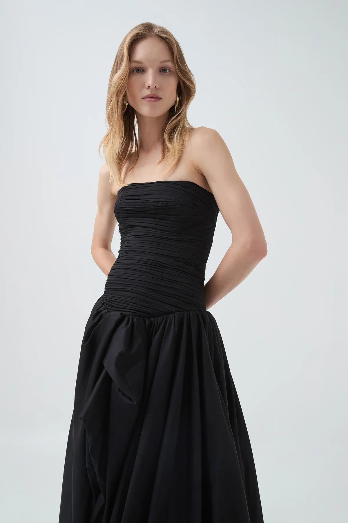 Strapless Bubble Hem Maxi Dress