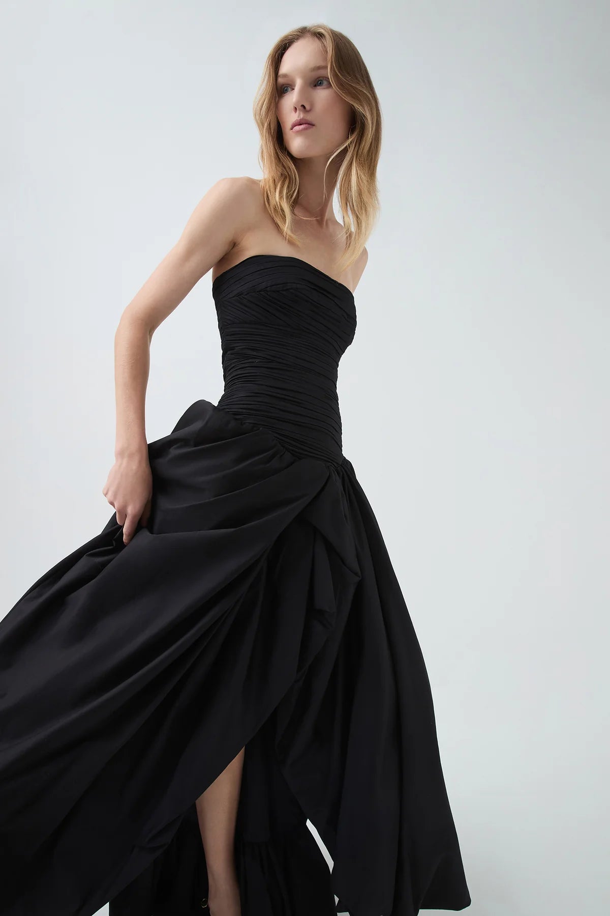 Strapless Bubble Hem Maxi Dress