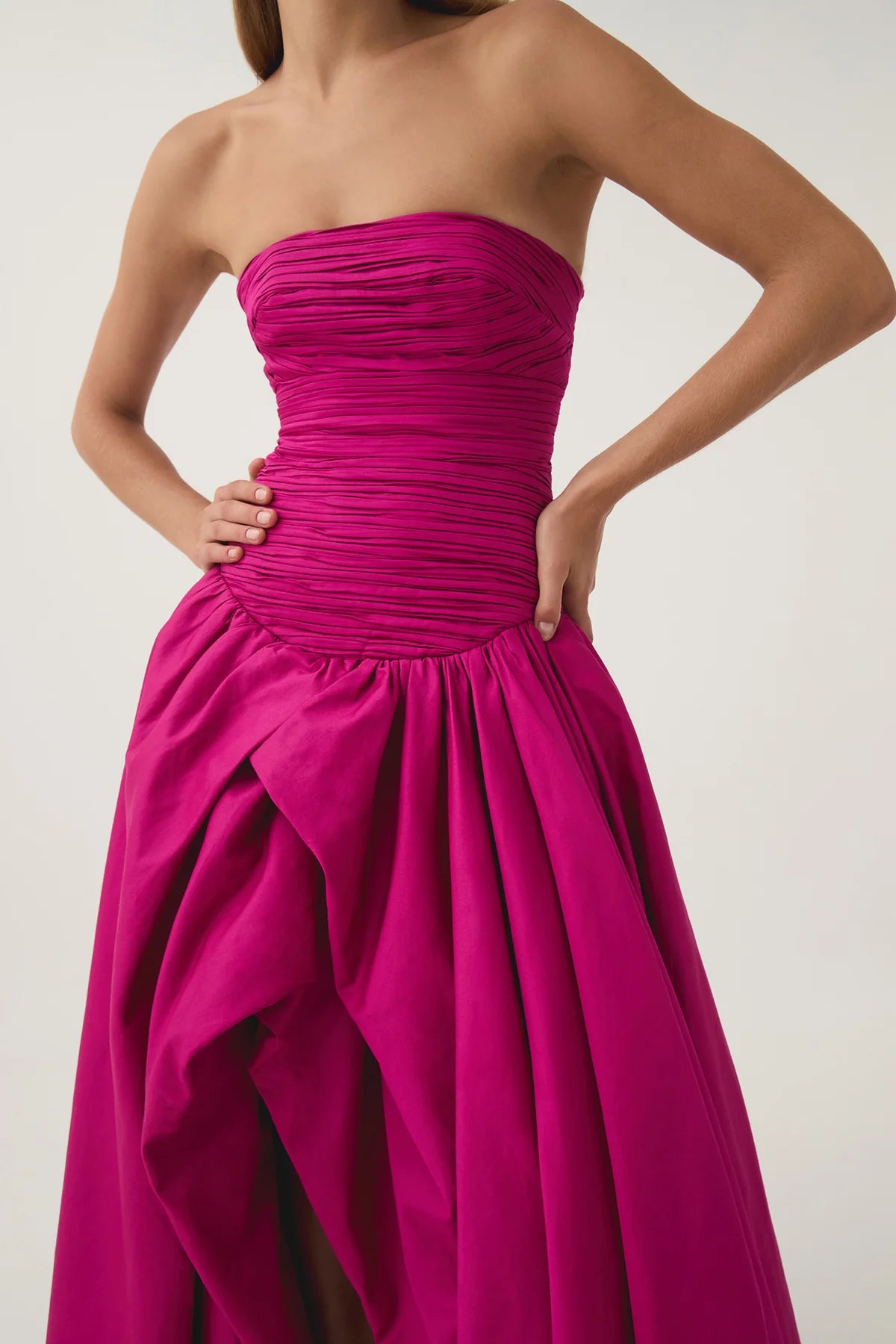 Strapless Bubble Hem Maxi Dress