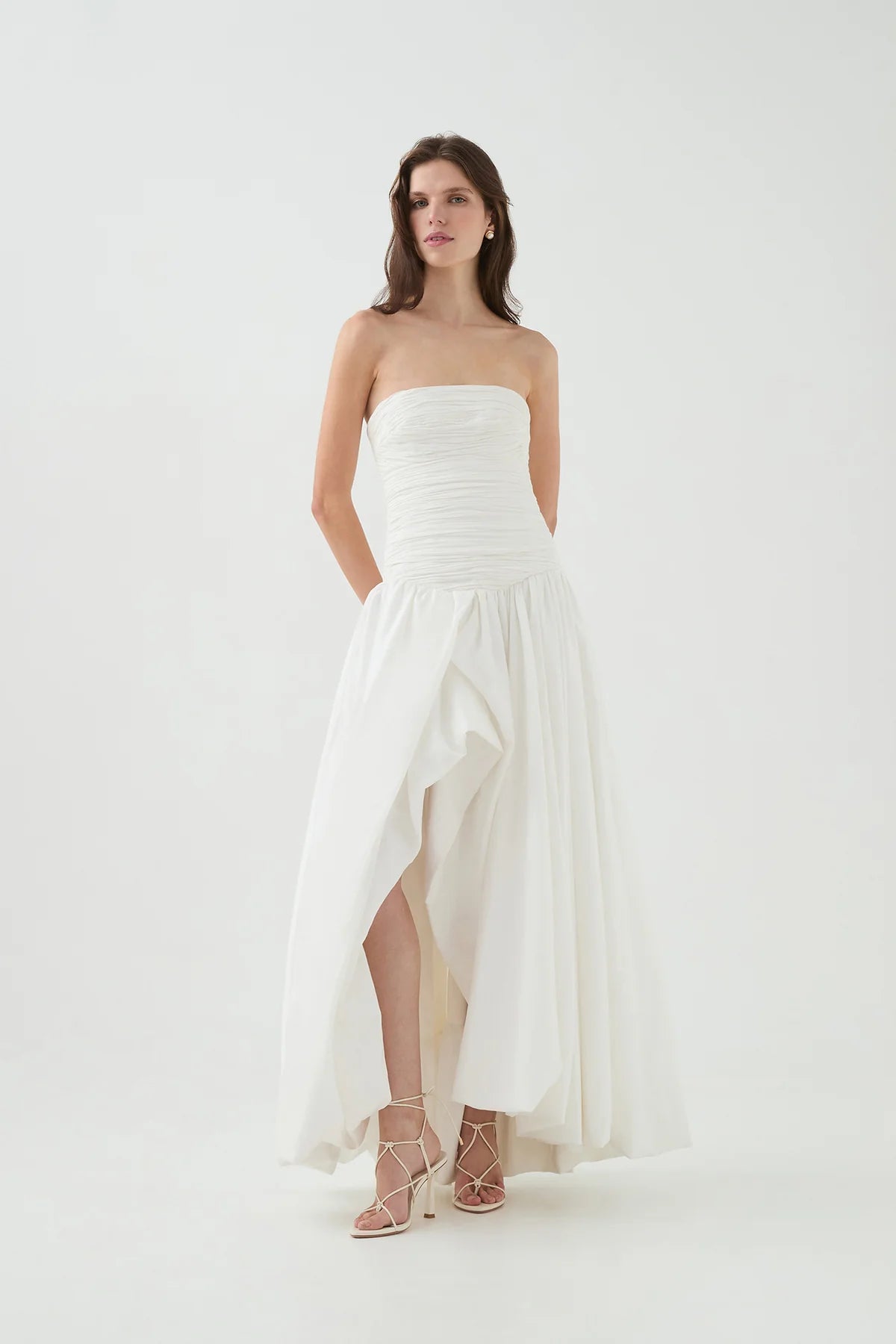 Strapless Bubble Hem Maxi Dress
