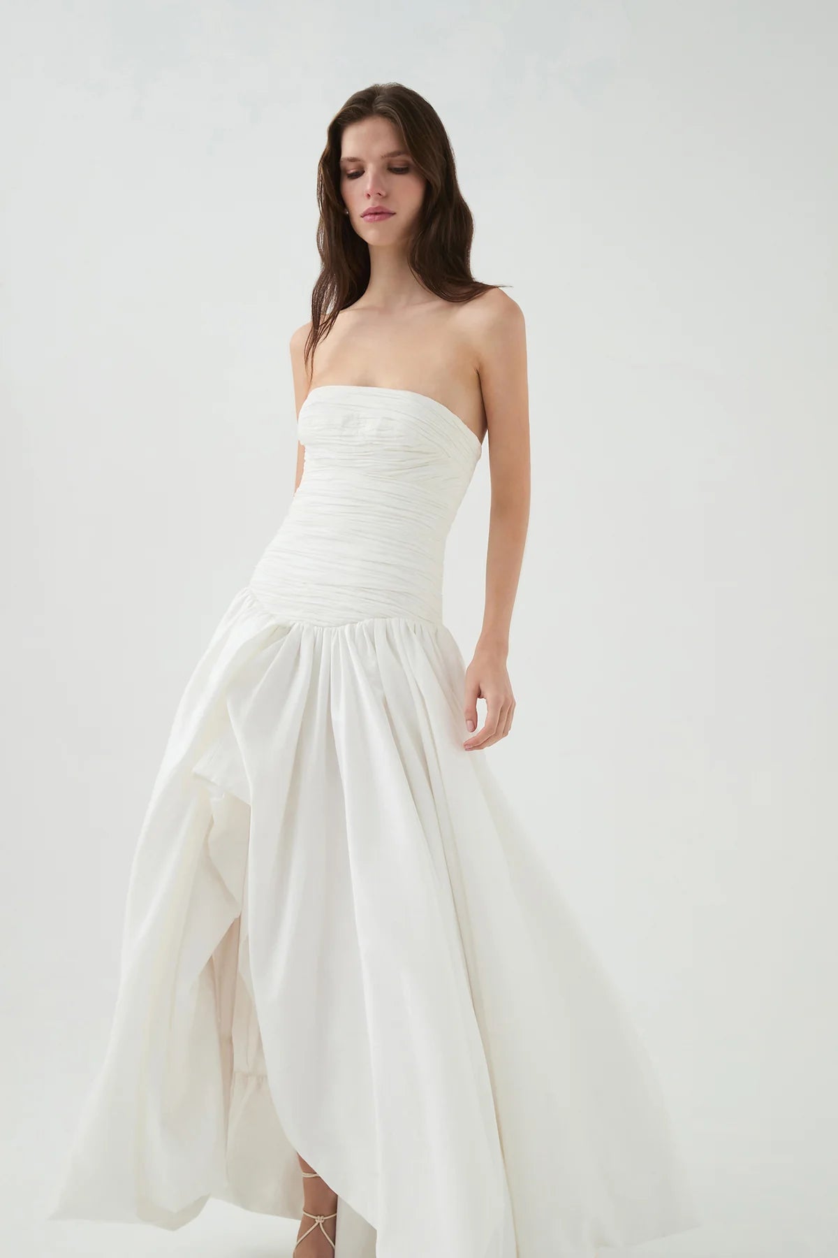 Strapless Bubble Hem Maxi Dress