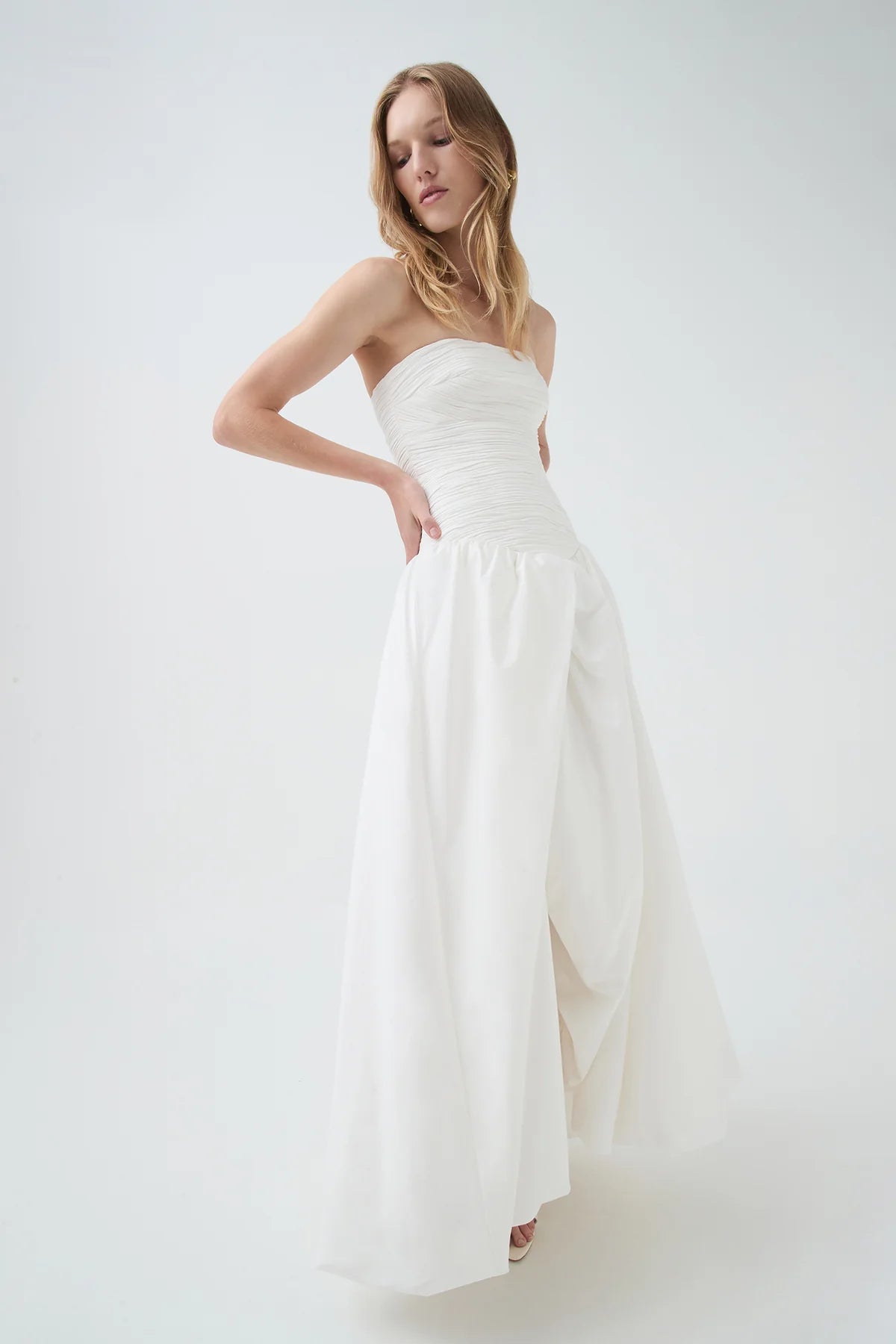 Strapless Bubble Hem Maxi Dress