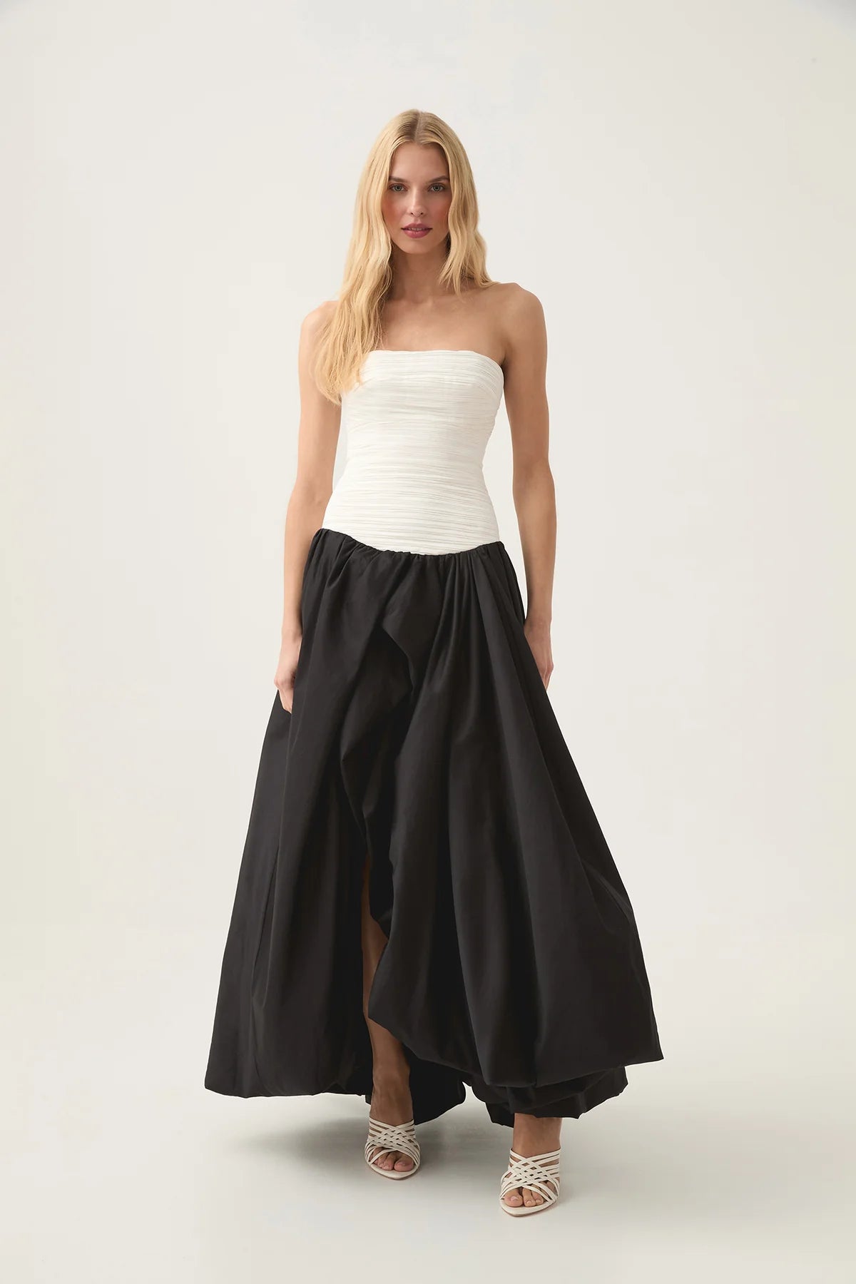 Strapless Bubble Hem Maxi Dress