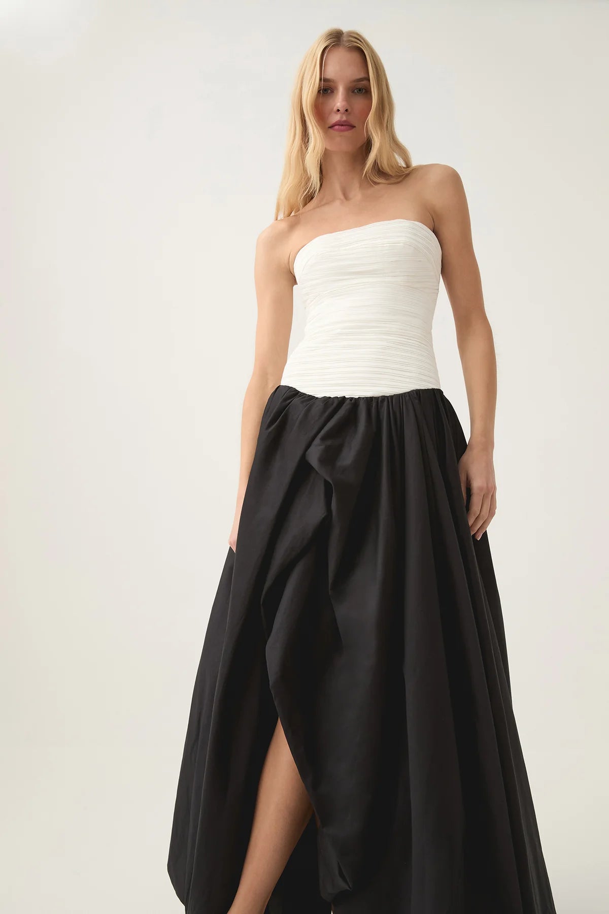 Strapless Bubble Hem Maxi Dress