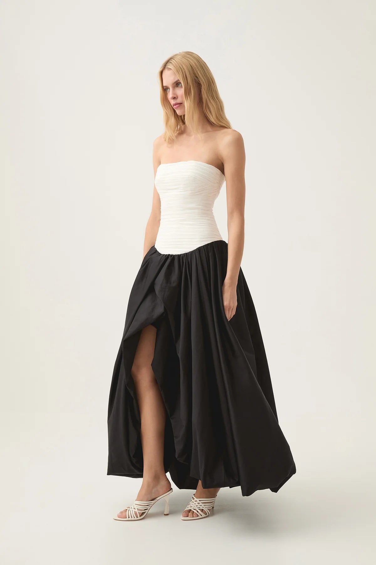 Strapless Bubble Hem Maxi Dress