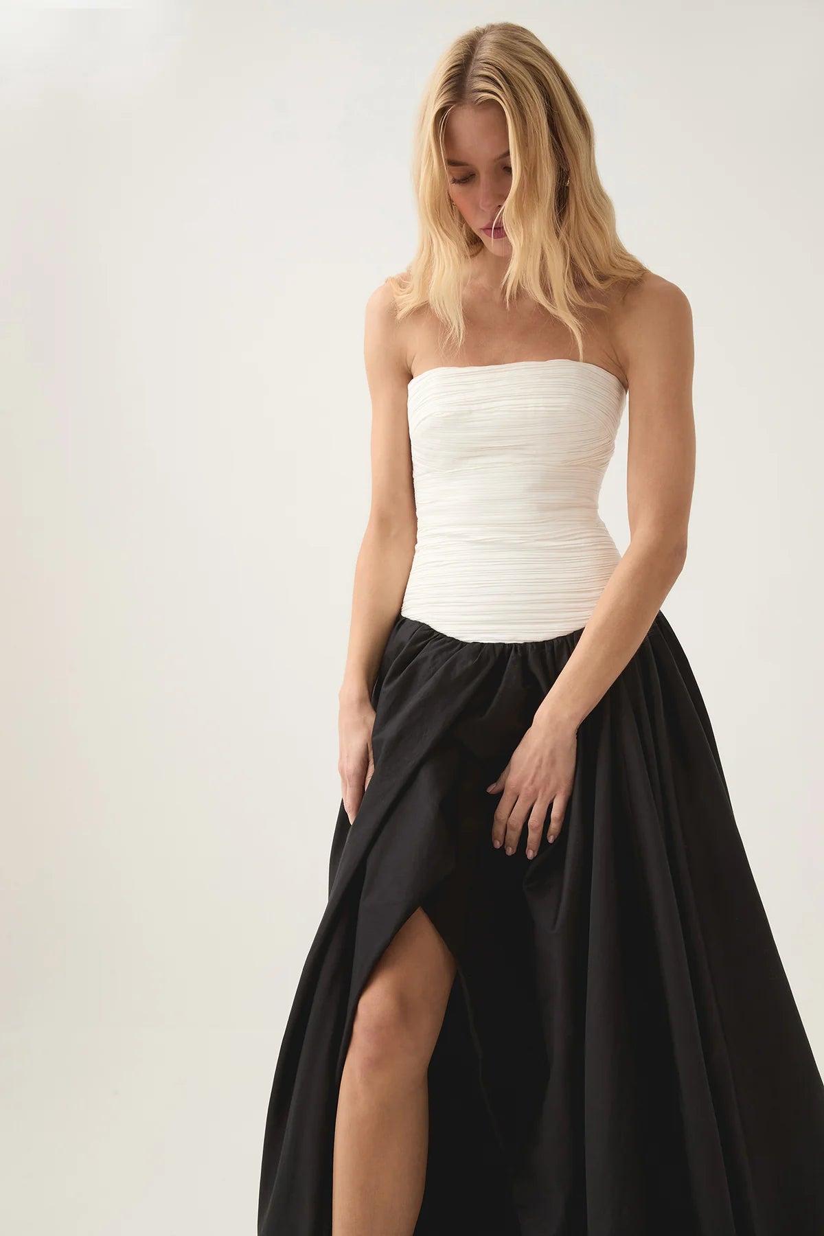 Strapless Bubble Hem Maxi Dress