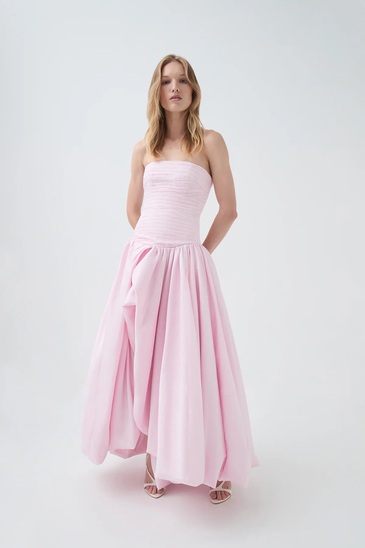 Strapless Bubble Hem Maxi Dress