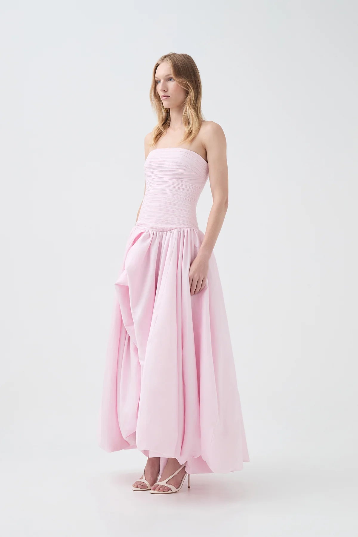 Strapless Bubble Hem Maxi Dress