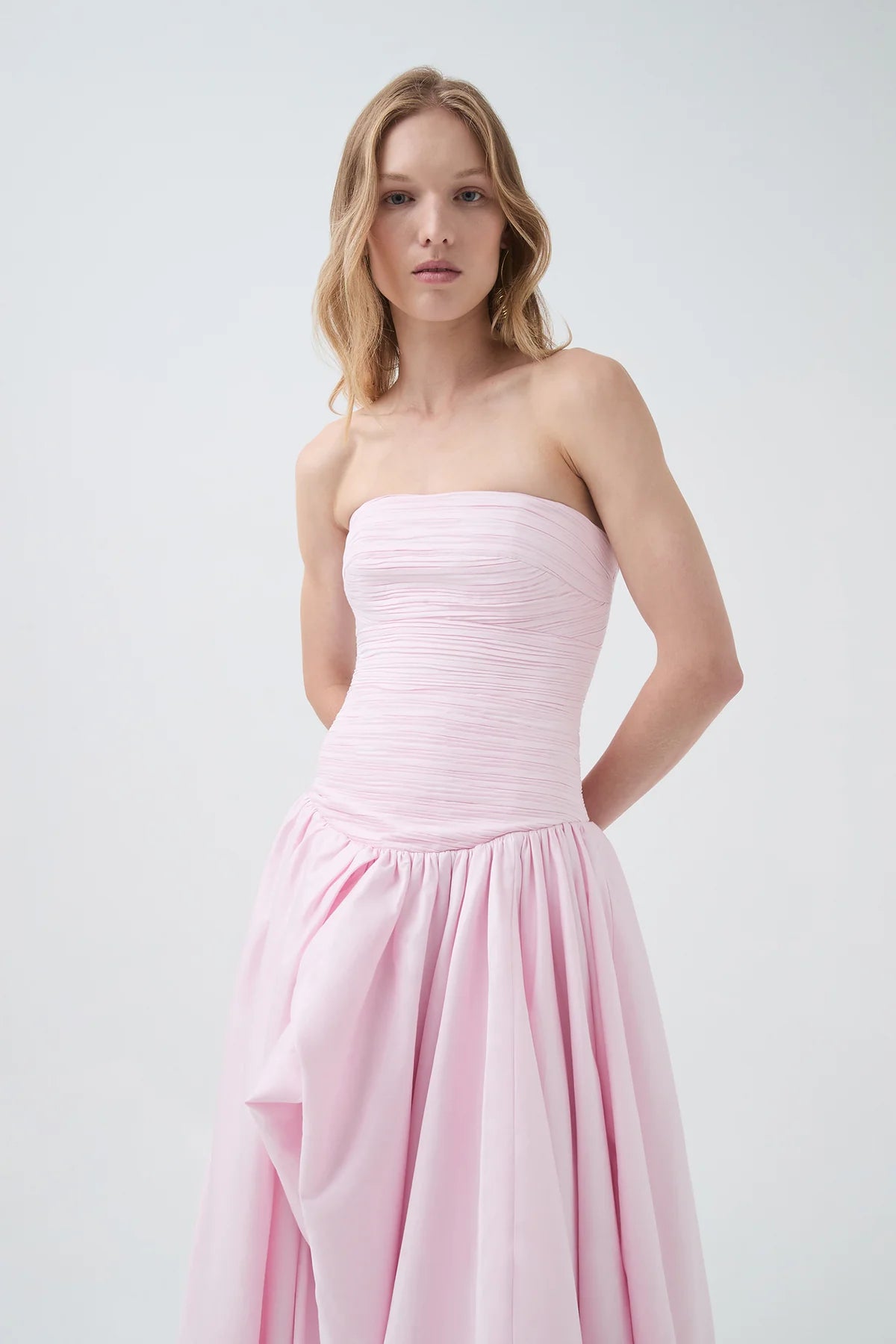 Strapless Bubble Hem Maxi Dress