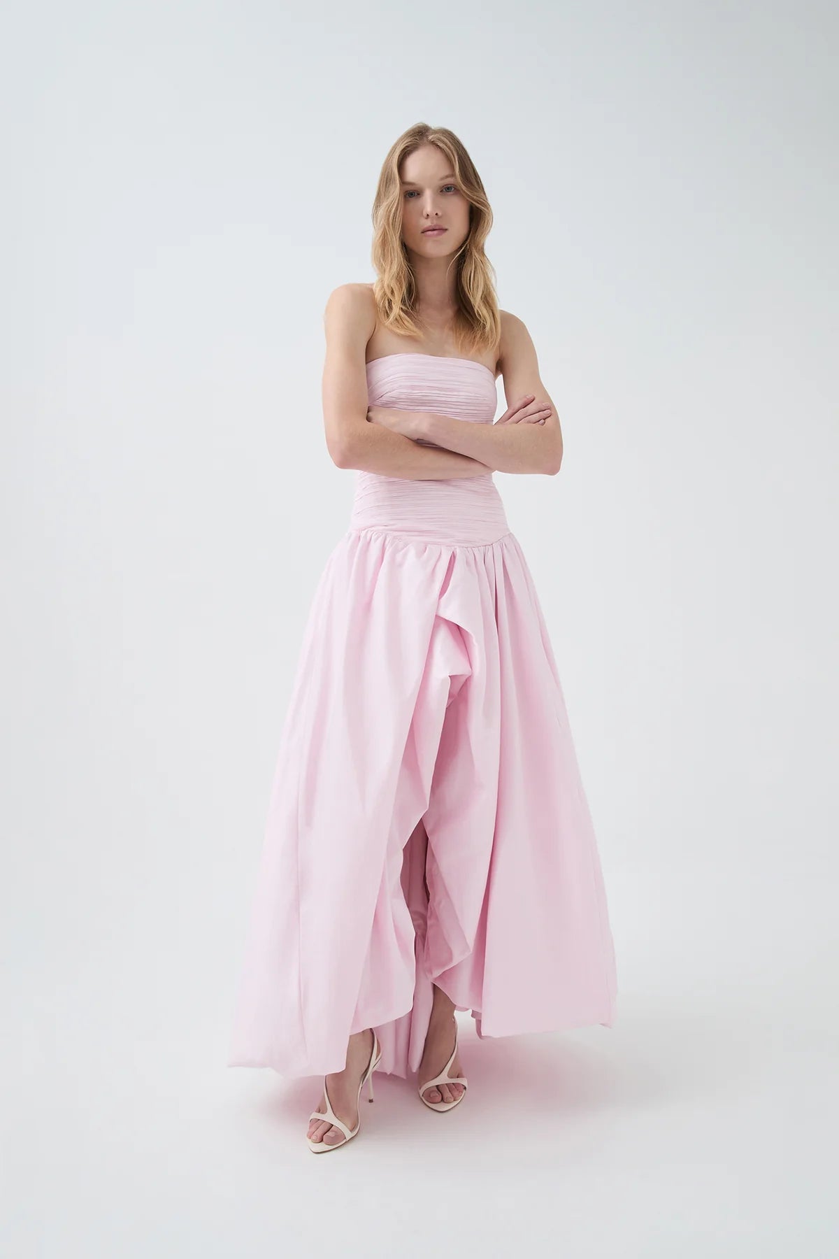 Strapless Bubble Hem Maxi Dress
