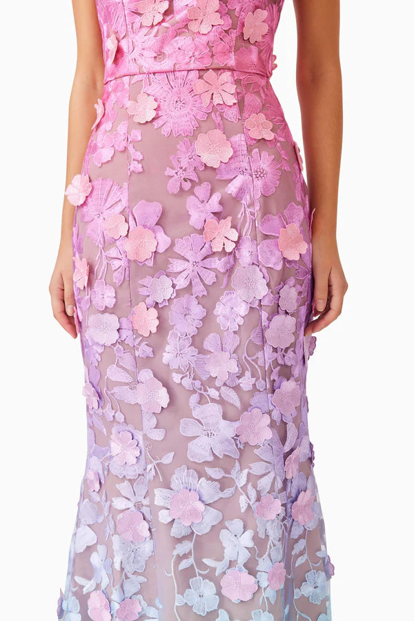 Gown in Pink & Blue Ombre