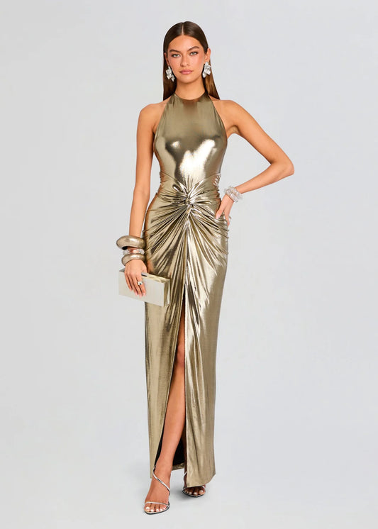 Gold Twist Maxi Dress