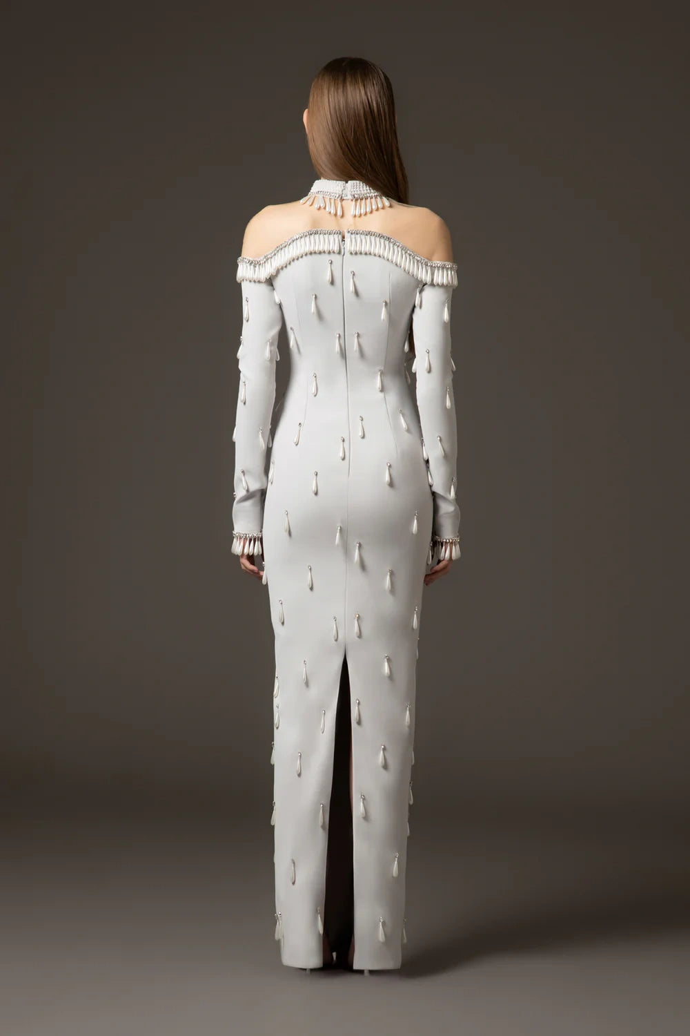 Fully Embroidered Crystal And Pearl Gown