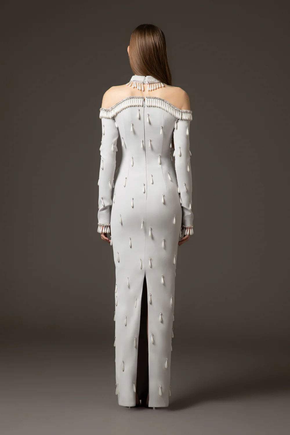 Fully Embroidered Crystal And Pearl Gown